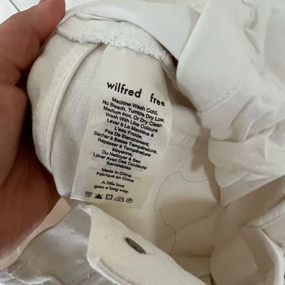 Wilfred Free Women's Wide Leg White Denim Size 0 - Picture 4 of 6